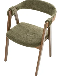 Set di 2 sedie da pranzo DAY Bouclé Marrone scuro/Verde