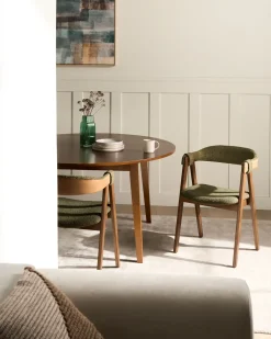 Set di 2 sedie da pranzo DAY Bouclé Marrone scuro/Verde