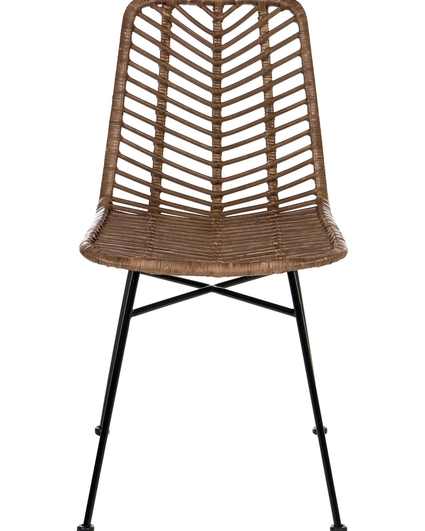 Set di 2 sedie da pranzo DILLEY Rattan Marrone