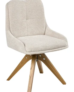 Set di 2 sedie da pranzo DORRIS Tessuto Beige chiaro