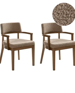 Set di 2 sedie da pranzo DALBO Bouclé Marrone/Tortora