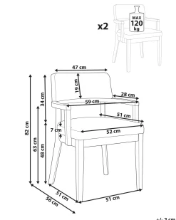Set di 2 sedie da pranzo DALBO Bouclé Marrone/Tortora