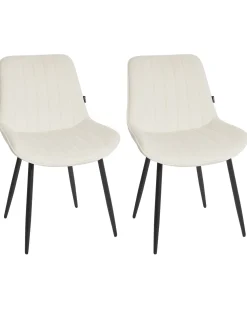 Set di 2 sedie da pranzo DUBROVNIK Velluto Beige chiaro