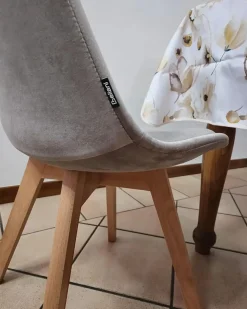 Set di 2 sedie da pranzo DAKOTA II Velluto Tortora