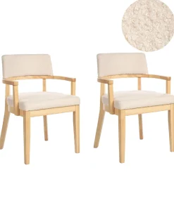 Set di 2 sedie da pranzo DALBO Bouclé Marrone chiaro/Beige