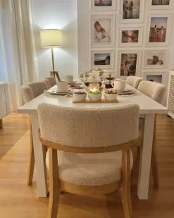 Set di 2 sedie da pranzo DALBO Bouclé Marrone chiaro/Beige