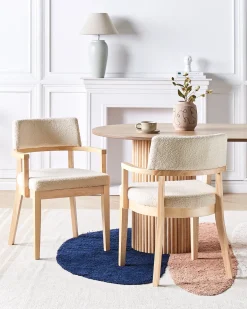 Set di 2 sedie da pranzo DALBO Bouclé Marrone chiaro/Beige
