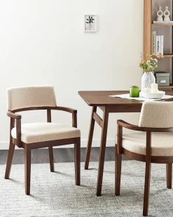 Set di 2 sedie da pranzo DALBO Bouclé Marrone/Beige chiaro