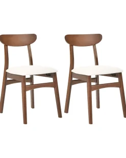 Set di 2 sedie da pranzo DOYLE Legno Marrone/Beige chiaro