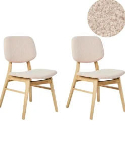 Set di 2 sedie da pranzo ELAINE Bouclé Marrone chiaro/Beige