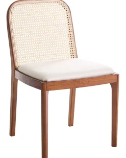 Set di 2 sedie da pranzo EDINA Tessuto Marrone/Beige