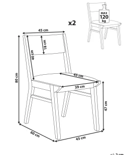 Set di 2 sedie da pranzo ENOLA Legno Verde scuro/Marrone