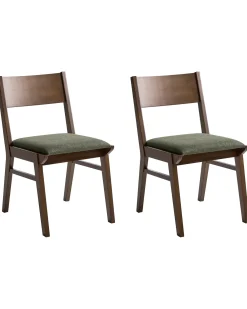 Set di 2 sedie da pranzo ENOLA Legno Verde scuro/Marrone