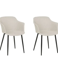 Set di 2 sedie da pranzo ELIM Tessuto Beige chiaro