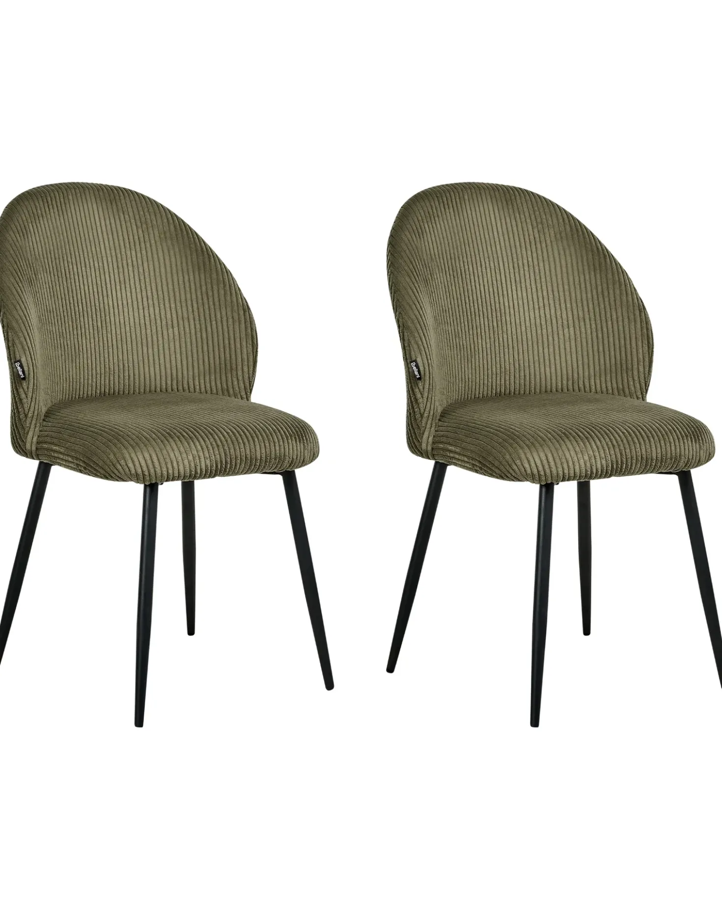 Set di 2 sedie da pranzo ELOY Velluto a coste Verde scuro