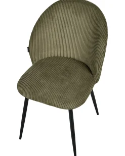 Set di 2 sedie da pranzo ELOY Velluto a coste Verde scuro