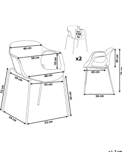 Set di 2 sedie da pranzo ELBERT Grigio chiaro