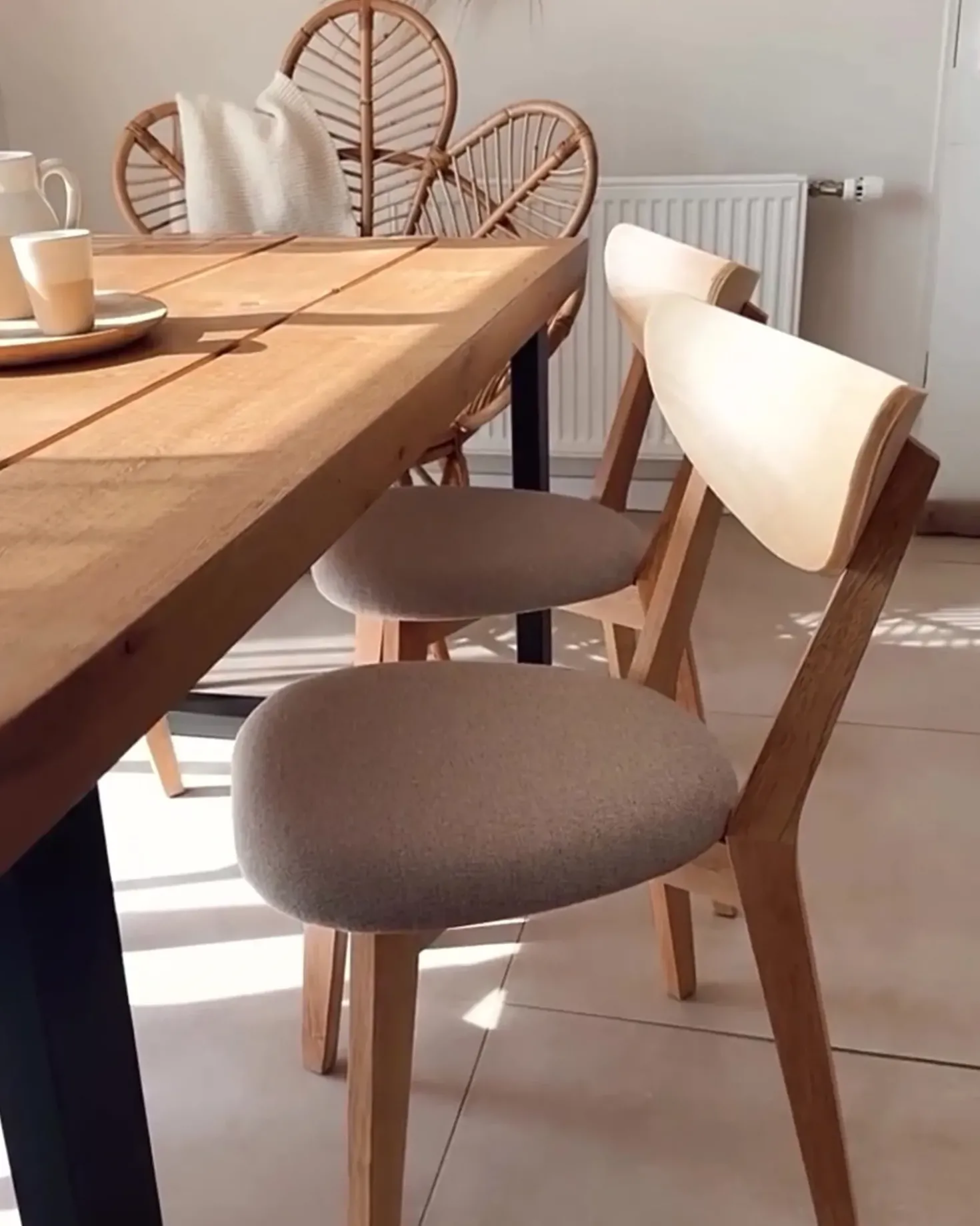 Set di 2 sedie da pranzo ERIE Legno Marrone chiaro/Grigio