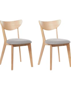 Set di 2 sedie da pranzo ERIE Legno Marrone chiaro/Grigio