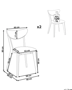 Set di 2 sedie da pranzo ERIE Legno Marrone chiaro/Grigio