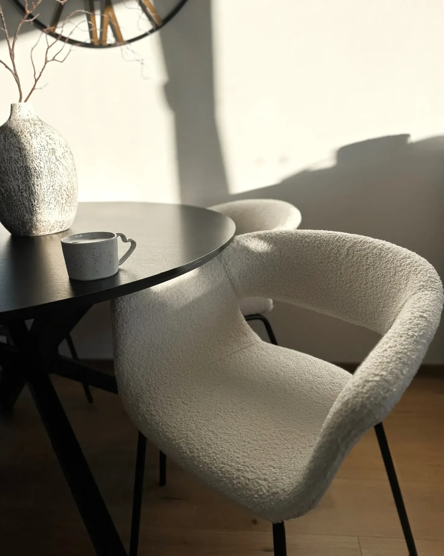 Set di 2 sedie da pranzo ELMA Bouclé Bianco sporco