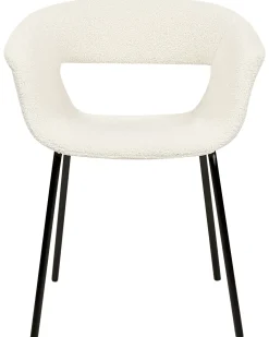 Set di 2 sedie da pranzo ELMA Bouclé Bianco sporco