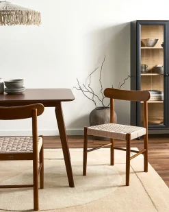 Set di 2 sedie da pranzo EAGAN Legno Marrone/Beige