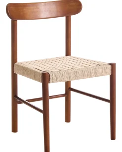 Set di 2 sedie da pranzo EAGAN Legno Marrone/Beige