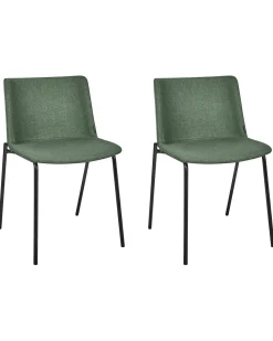 Set di 2 sedie da pranzo ESBON Tessuto Verde scuro