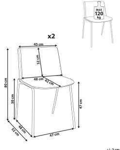 Set di 2 sedie da pranzo ESBON Tessuto Verde scuro