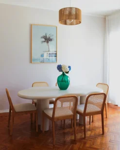 Set di 2 sedie da pranzo EDINA Tessuto Marrone chiaro/Beige