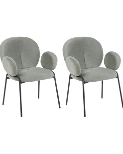 Set di 2 sedie da pranzo ELY Bouclé Verde chiaro