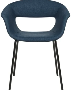 Set di 2 sedie da pranzo ELMA Tessuto Blu scuro