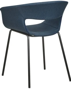 Set di 2 sedie da pranzo ELMA Tessuto Blu scuro