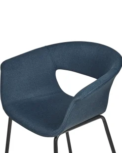 Set di 2 sedie da pranzo ELMA Tessuto Blu scuro