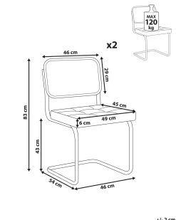 Set di 2 sedie da pranzo ETHETE Pelle sintetica Marrone dorato