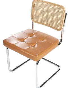 Set di 2 sedie da pranzo ETHETE Pelle sintetica Marrone dorato