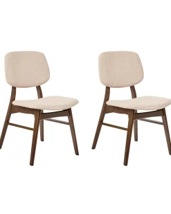 Set di 2 sedie da pranzo ELAINE Bouclé Marrone scuro/Beige