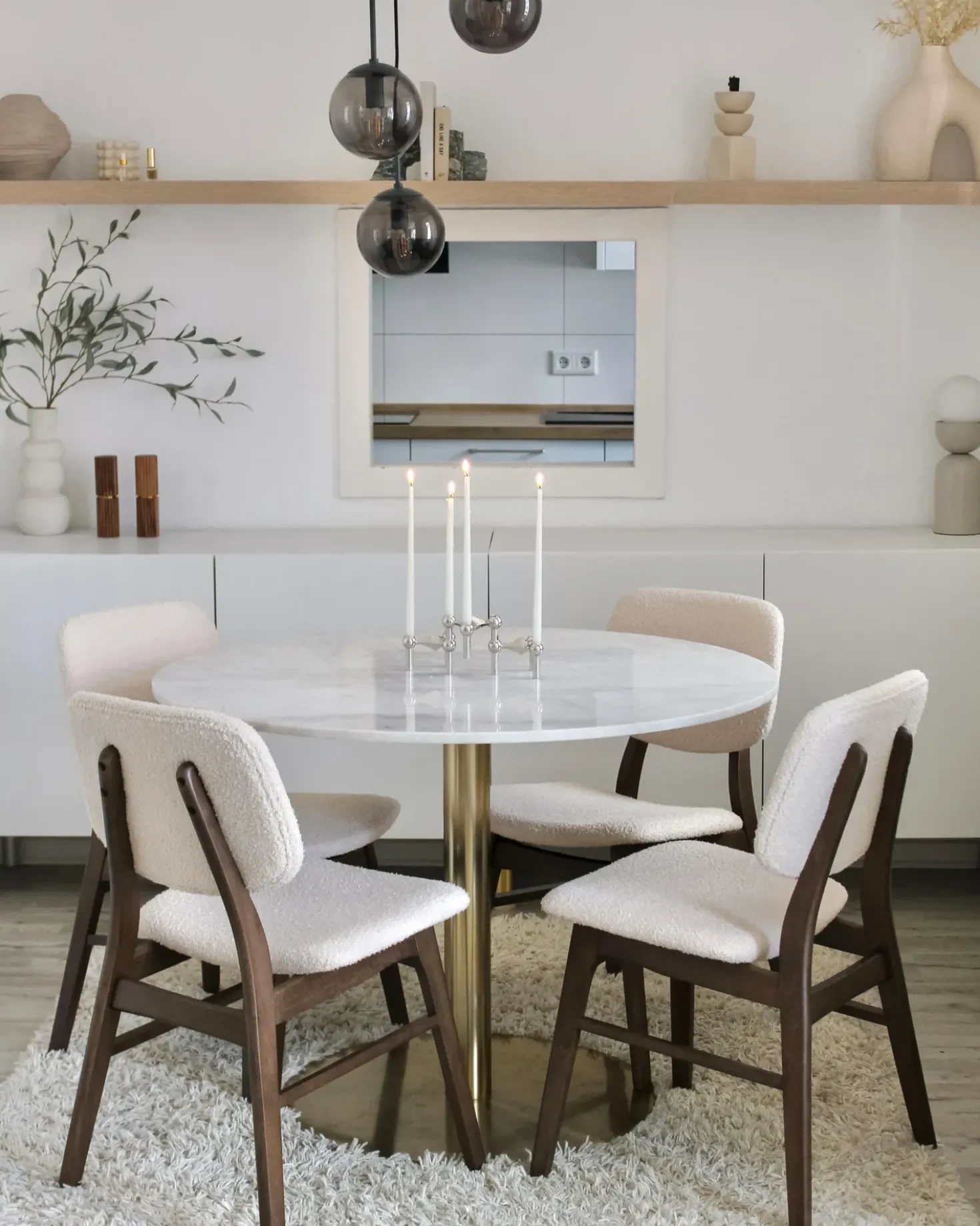 Set di 2 sedie da pranzo ELAINE Bouclé Marrone scuro/Beige