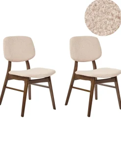 Set di 2 sedie da pranzo ELAINE Bouclé Marrone scuro/Beige