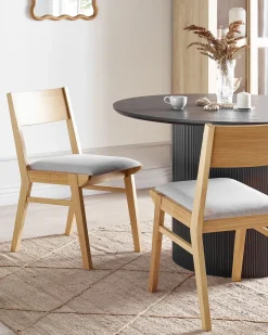 Set di 2 sedie da pranzo ENOLA Legno Marrone chiaro/Grigio chiaro