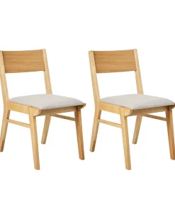Set di 2 sedie da pranzo ENOLA Legno Marrone chiaro/Grigio chiaro