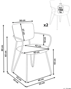 Set di 2 sedie da pranzo ELKO Tessuto Verde scuro
