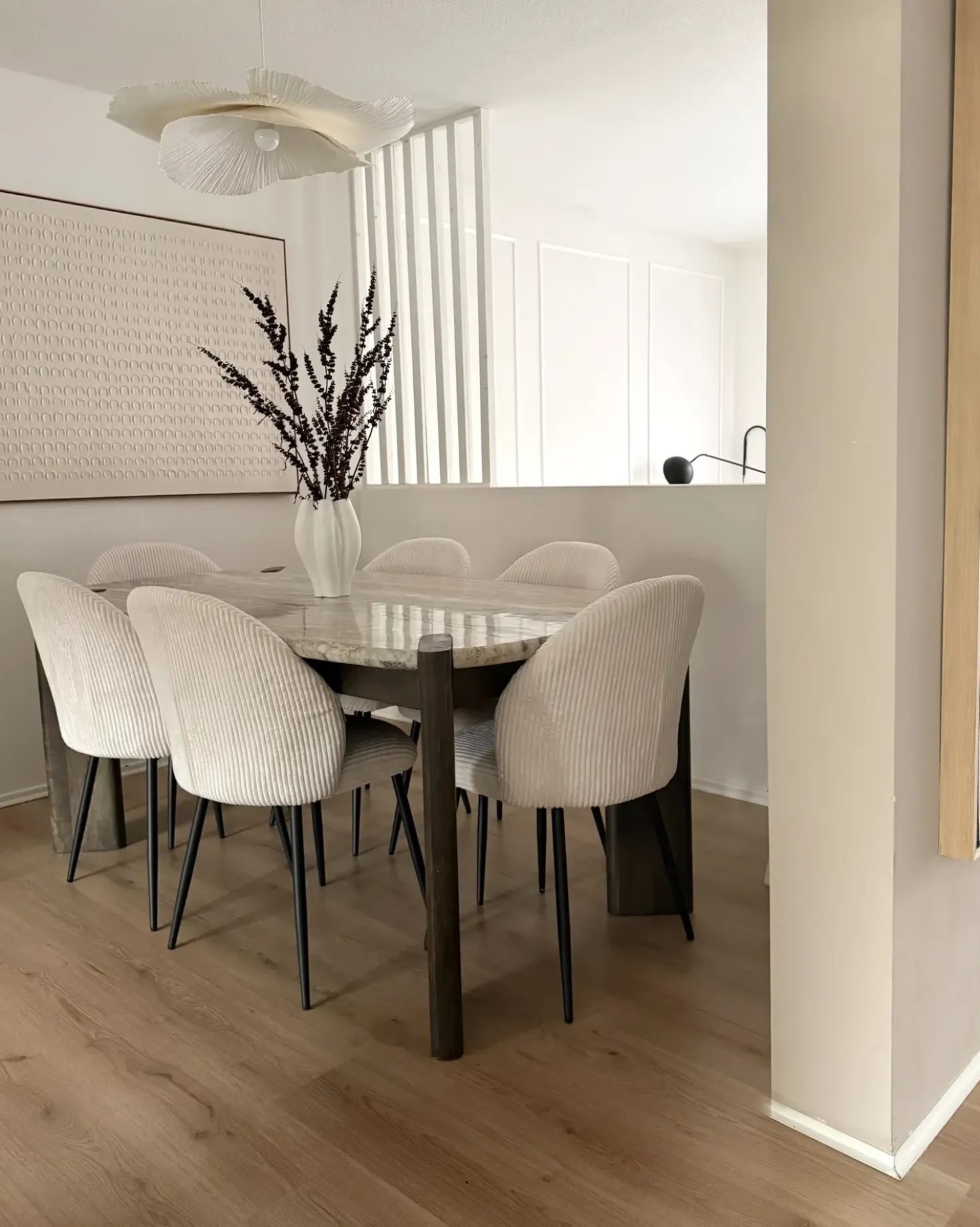 Set di 2 sedie da pranzo ELOY Velluto a coste Bianco sporco