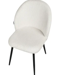 Set di 2 sedie da pranzo ELOY Velluto a coste Bianco sporco