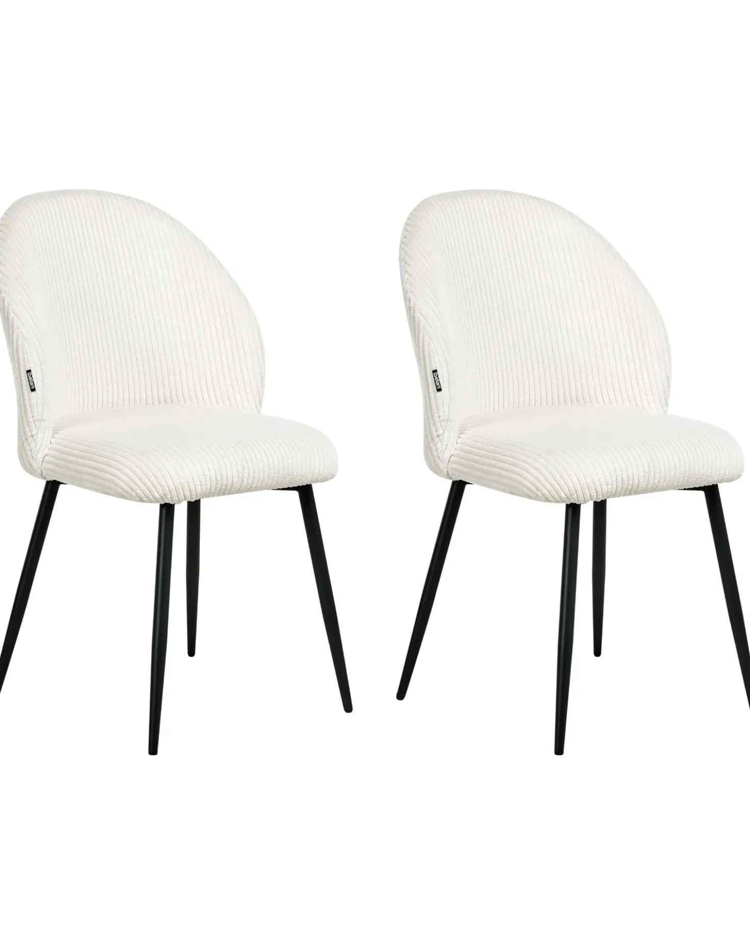 Set di 2 sedie da pranzo ELOY Velluto a coste Bianco sporco