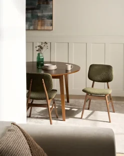 Set di 2 sedie da pranzo ELAINE Bouclé Marrone scuro/Verde