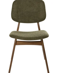 Set di 2 sedie da pranzo ELAINE Bouclé Marrone scuro/Verde