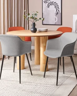 Set di 2 sedie da pranzo ELIM Tessuto Grigio chiaro