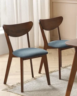 Set di 2 sedie da pranzo ERIE Legno Marrone scuro/Grigio